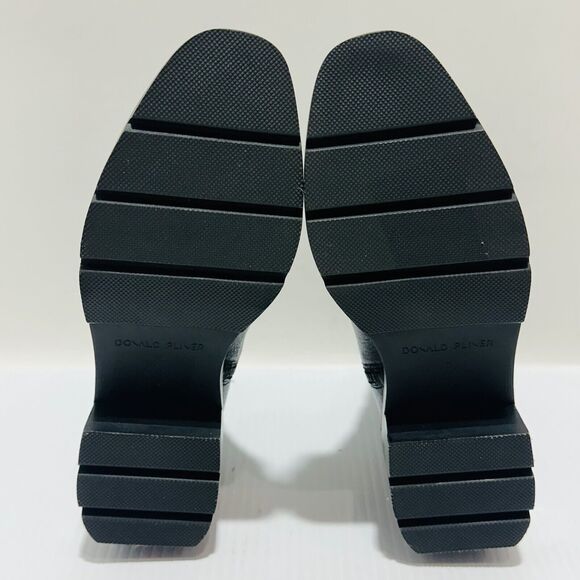 Donald Pliner Mai Harness 6.5 M Bootie Black Leather Ankle Zip Block Heel NIB - Picture 10 of 16